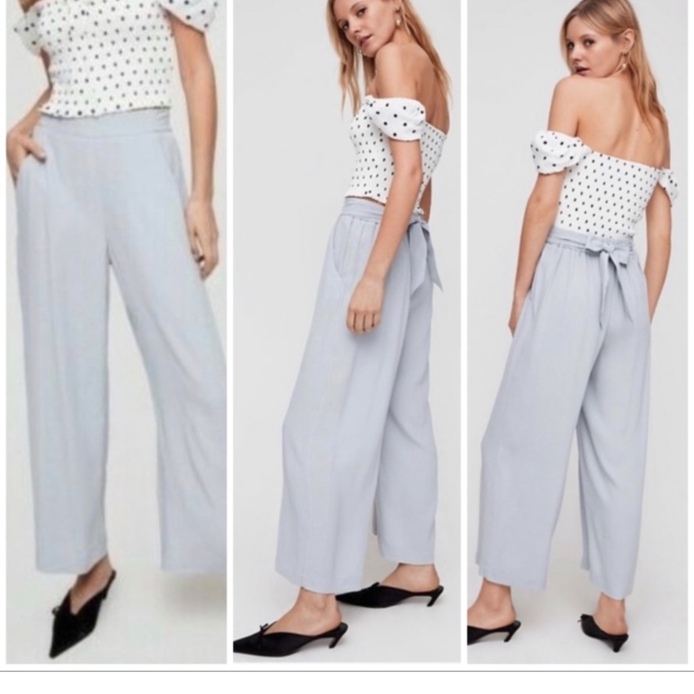 Aritzia Wilfred Faun Wide Leg Crepe Cullote Pant XS.